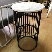 고급 침대 협탁 이탈리아 럭셔리 침실 테이블 서랍장 수납 사이드, 완제품, 400 화이트대리석 블랙