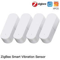 무선초인종 무선차임벨 도어벨 MOES Zigbee 스마트 진동 센서 Tuya 라이프 앱 실시간 모션 충격 기록, 4.4PCs