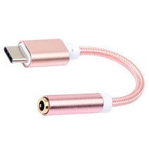 헤드폰 오디오 케이블 3.1 유형 C ~ 3.5mm 남성 나일론 꼰 와이어 - 색상, 12cm, 합금, 로즈 골드