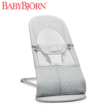 베이비뵨 바운서 신생아 스윙 아기 메쉬 코튼 흔들 침대, 실버화이트