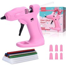 글루건 무선 USB 충전식: 2600mAh 배터리 작동 빠른 예열 핫 키트 30pcs 공예용 미니 글루 스틱 DIY 예술 가정 수리 - 핑크, Pink