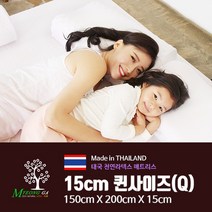 에코라텍스 15cm 퀸사이즈 태국 천연라텍스 매트리스 속커버포함