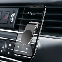 차량용 L자형 송풍구 스마트폰 부착형 마그네틱 거치대 홀더 악세사리, 블랙, 1개