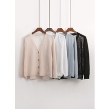 여자 파스텔 4컬러 봄여름 안감포인트 4버튼 가디건