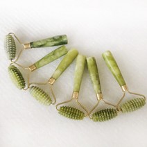 옥 롤러 마사지기(돌기형) 천연원석 페이스 롤러, 1개