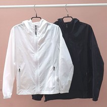S ~ 2XL 봄 여름 가을 바람막이 남여공용 집업 휴대용 2color 블랙 화이트 포켓 휴대용 경량점퍼