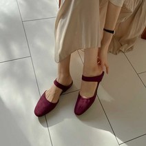 발편한 여자 신발 스웨이드 블로퍼 데일리 뮬슬리퍼