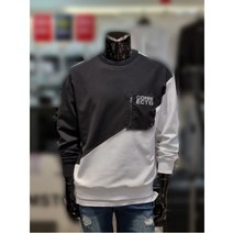 [톰스토리] [W몰 ] R221M1312I19M8절개 포켓 오버핏 맨투맨 티셔츠