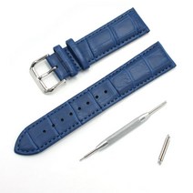 굿앤굿 기본시리즈 22mm 블루 가죽 시계줄 교체 밴드