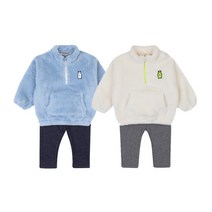 해피랜드 2001분당점 후리스 소재로 따뜻하고 보드라운 아기 반집업 바지 상하복 세트 남아 여아 어린이집 등원복 겨울부터 초봄까지 입히기 좋은 실용성이 좋은 아이템 선물로도 추천@