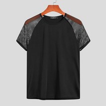 바람막이 재킷 남자자켓 골프웨어 fashion men t shirt mesh patchwork streetwear 크루 넥 2022 short sleeve casual tee