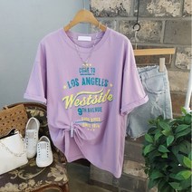 상상그이상 여성용 국내제작 웨스트 사이드 반팔티 빈티지 프린팅 면 코튼 라운드넥 루즈핏 스타일리쉬 기본 데일리룩