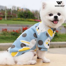 강아지옷 동물 과일 기모티셔츠 가을겨울 네오프랜 WI036DG, 블루 래빗
