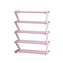 팝마인즈 접이식 좁은공간 신발장 실내화 거치대 5단 핑크, 1개