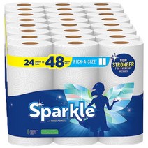Sparkle® PickASize® 페이퍼 타월 더블 롤 24개 레귤러 48개 USA 미국, Modern White_24 Count (Pack of