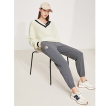 올리브색니트 핫핑크니트 amii 여성용 미니멀리즘 겨울 스웨터 vneck 스트라이프 대비 풀오버 아웃웨어 여성용 니트 탑 여성 의류 12145186 16