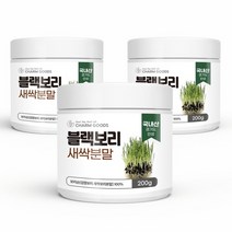 블랙새싹보리 무농약보리순 보리싹가루 새싹채소 식이섬유 보리순분말 성분 베타카로틴 칼륨철분 비타민bk 국산 무농약보리 새싹가루 보리순분말 베타글루칸 검정가루 새싹보리파는곳 보리분말, 3병, 200g