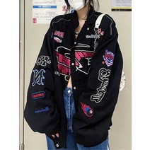 미식 야구점퍼 바람 기관차 비행복 자수 점퍼 루즈핏 빈티지-622488