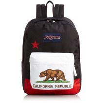 잔스포츠 클래식 슈퍼브레이크 백팩 California Republic, Black/Red/White, Black/Red/White