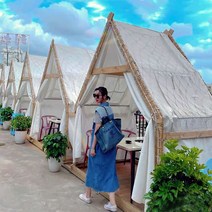 글램핑텐트 글램핑제작 글램핑 바베큐장 감성 몽골 캠핑, 삼각4mX4베이지캔버스