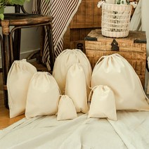 [명성패키지] 무지 코튼 조리개 미니&에코 주머니 14종 (국내생산 대량주문 맞춤제작가능 면주머니 천주머니 이너백 네트백속가방 DIY만들기)