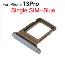 Aocarmo 아이폰 13 프로 13Pro Sim 트레이 슬롯 홀더 수리 교체 부품에 대한 단일 및 이중 SIM 카드, [07] Single SIM--Blue