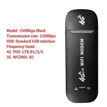 라우터 4G LTE SIM 카드 USB 동글 150Mbps 모뎀 스틱 모바일 휴대용 포켓 핫스팟 와이파이 무선 어댑터 홈 오피스, [02] 150Mbps Black, 02 150Mbps Black