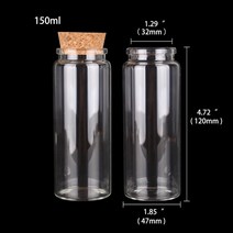 양념통 스텐 유리 양념 통 병 2 개몫 50ml 60ml 80ml 100ml 120ml 150ml 코르크 캔디 향신료 항아리 예술 공예품 결혼식 호의 6 크기 u-pick