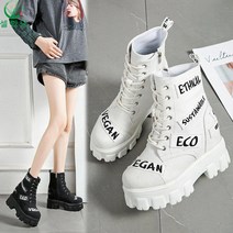 셀럽당 여성용 통굽 워커 키높이 앵클부츠 10cm
