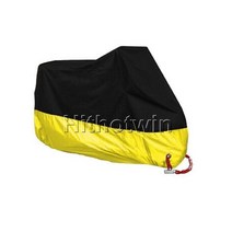 190T 블랙 오토바이커버 M L XL XXL XXXL XXXXL 야외 UV 프로텍터 방수 비 방진 커버 잠금 홀 도난 방지, L for 1801mm-2000mm_yellow