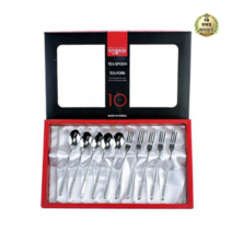 라이브잇 키친플라워 무궁화샌딩 티스푼포크 세트 ES3412, 스푼 5p + 포크 5p, 6세트