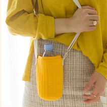 점심시간 카페방문 텀블러 크로스백 머그형텀블러 컵, 옐로우