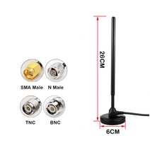 315MHz 강력한 자기 척 안테나 이득 35dbi 구리 막대 외부 방수 SMA TNC BNC N 커넥터 RG58 3m 케이블, 03 BNC