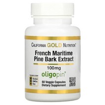 캘리포니아 골드 뉴트리션 California Gold Nutrition 프랑스 해송 껍질 추출물 올리고핀 100mg 베지 캡슐 60정 US 직배송, 제품상세정보참조, 상세참조