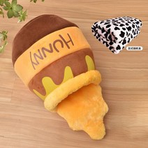 고양이집 공용 chewy 밀폐형 보온 트럼펫 허니캔 사계절, T07-가후하지 토끼털 팬카페 갈색모포작아, C02-L-22 근내 고양이18 근내개