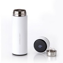 스마트 LED 녹차 티 스텐 텀블러 350ML 온도 표시 보온 보냉 가벼운 차 물병, 스마트 LED텀블러 350ml 2개