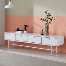 라엘 대리석 철제 서랍 거실장 2000 낮은 티비다이 tv선반 수납 장식장, 화이트