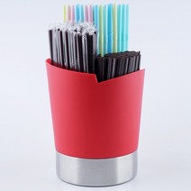 호파스 3구 빨대 스트로우 카페 디스펜서, 빨강, 1개