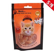 캣몽WOW 고양이간식 치킨 슬라이스 40g x5