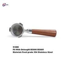 커피포트 커피컵 드롱기 데디카 EC680/EC685 용 커피 바텀리스 포터필터 51MM 필터 교체 바구니, [05] 4 cups x 2 pcs