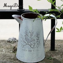 수제토분 블루베리 마늘 대형 화분 오리지널 빈티지 빈티지 금속 주석 꽃 양동이 식물 홈, d, 중간