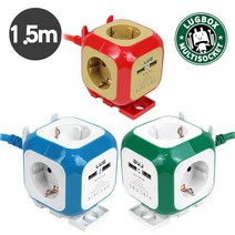 러그 LUG-KSG-04U 1.5M 에어큐브 2포트USB 멀티탭4구 공간절약형 멀티 릴선 코드릴 콘센트 플러그 파티션 책상 고정 브라켓 핸드폰 태블릿동시충전 난연 안전성, LUG-KSG-04U 에어큐브 멀티탭 1.5M, 아이언