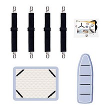 QoeCycth 4Pcs Adjustable Bed Sheet Straps Clips Elastic Mattress Sheet Fasteners Holder and Suspend, 1