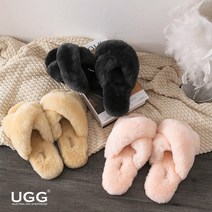 AS UGG 호주정품 | 플러프 크로스 여성 어그 슬리퍼 실내화 3색상
