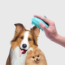 강아지 고양이 샤워브러쉬 실리콘빗 목욕솔, 블랙