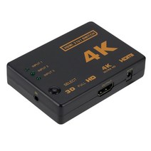 영상분배기 PzzPss HDMI 스위처 박스 3x1 미니 분배기 지원 4K HD 1080P 비디오 3 포트 스위치 셀렉터 Xbox PS4 DVD HDTV PC 노트북, 01 Only Adapter