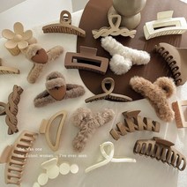 단발묶기 보브단발 붙임머리스타일링 머리 장식 세트 여성 패션 발톱 클립 커피 블랙 아크릴 큰 머리핀 헤어 악세서리 어, [45] 2조각,피스 10