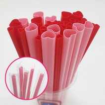 [하트빨대] 6mm 25cm 개별포장 핑크 (200개), 1개, 200개