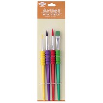 4 가지 크기 아크릴 페인팅 브러시 키트 DIY 공예품 캔버스를위한 어린이 페인트 브러시