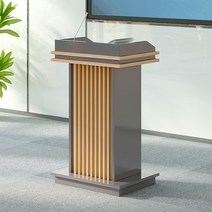 교회강대상 기독교 강대상 성구 원목 연단, 그레이 + 라이트 월넛 (서랍 포함) (그릴)